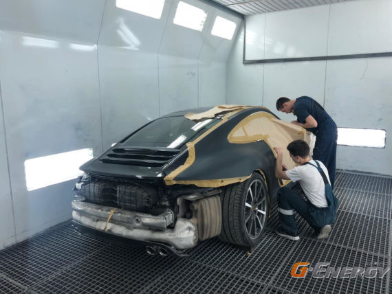 Покраска бампера и заднего крыла PORSCHE 911